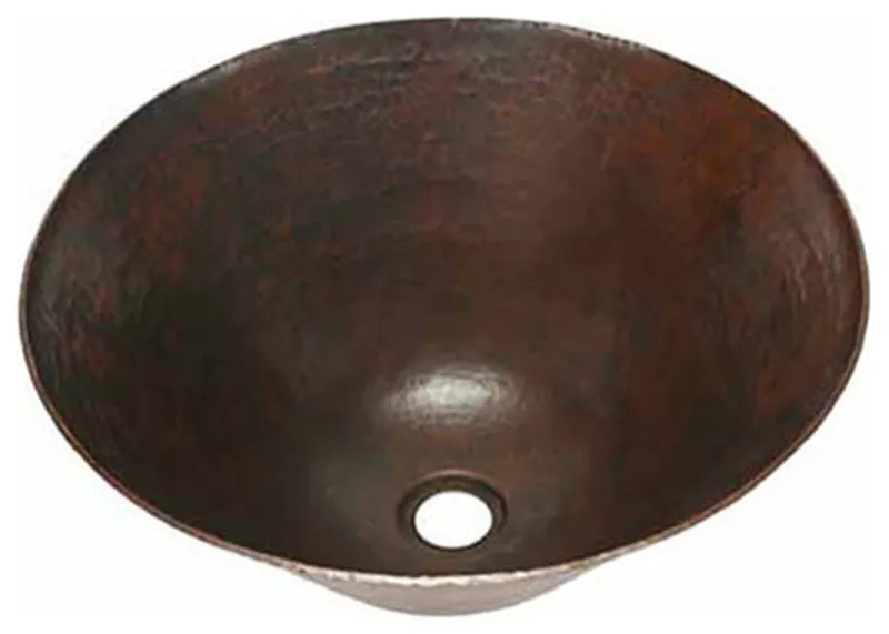 16" Espeso Pirucho Copper Vessel Sink, Matte Copper