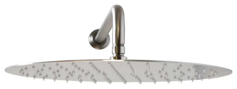 16" Round Shower Head With 10" Shower Arm, Satin Nickel