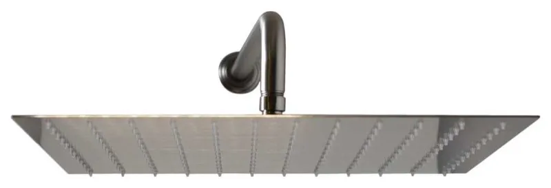 16" Square Shower Head With 10" Shower Arm, Satin Nickel
