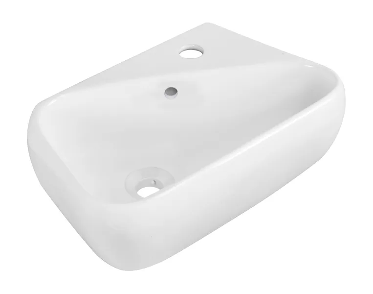 17.5-in. W Above Counter White Vessel For 1 Hole Right Drilling