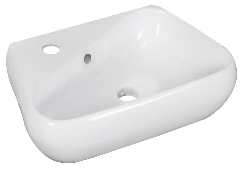 17.5-in. W Wall Mount White Vessel For 1 Hole Left Drilling