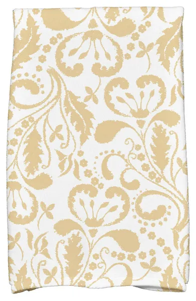 18x30", Aurora Floral Print Hand Towels, Gold