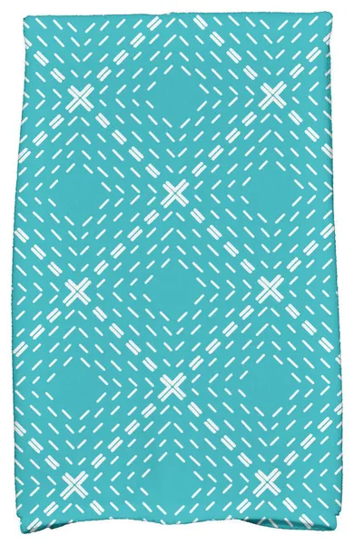 18x30" Dots and Dashes Geometric Print Hand Towels, Aqua