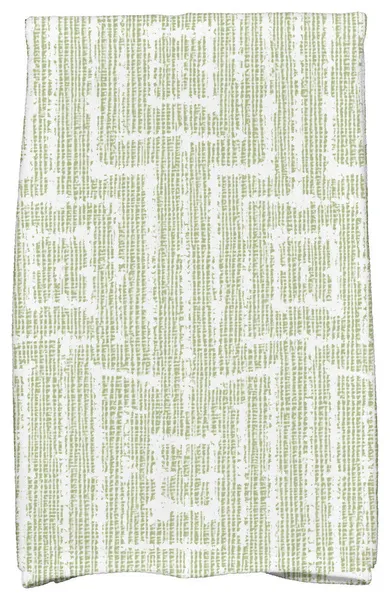 18x30" Woven Tiki, Geometric Print Hand Towels, Green