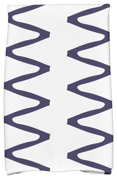 18x30" Zipped Geometric Print Hand Towels, Navy Blue