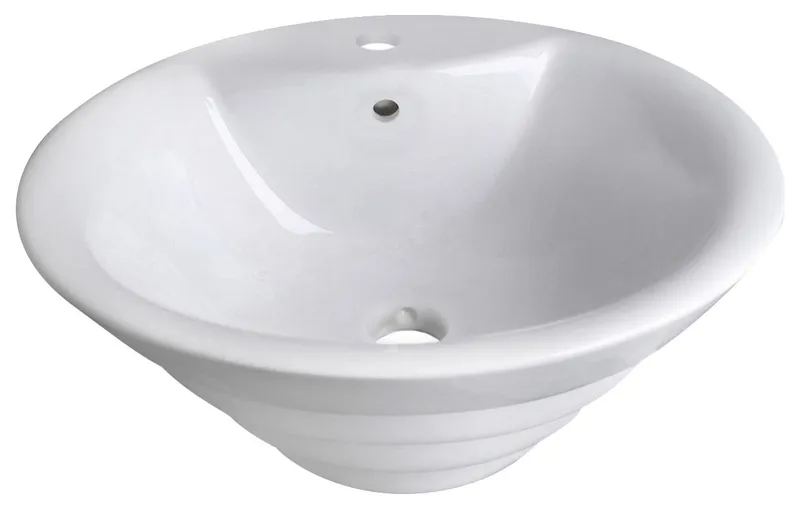 19.25-in. W Above Counter White Vessel For 1 Hole Center Drilling