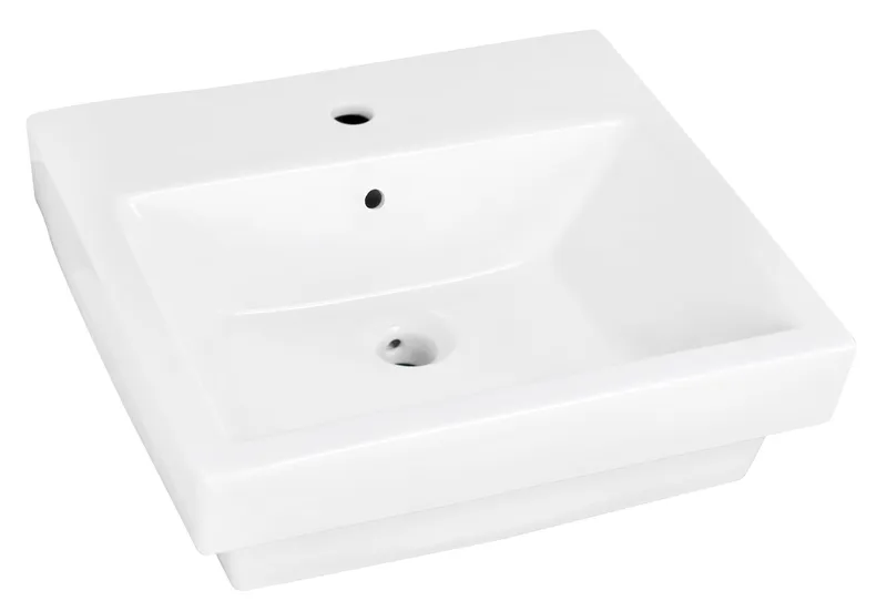 19-in. W Above Counter White Vessel For 1 Hole Center Drilling