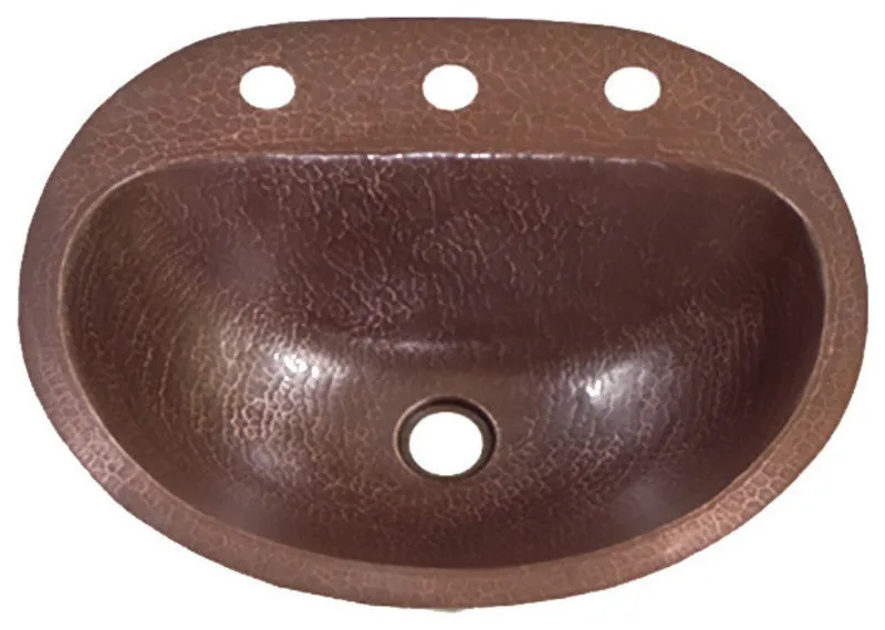 19" Large Durango Drop-In Copper Bathroom Sink by SoLuna, Matte Copper