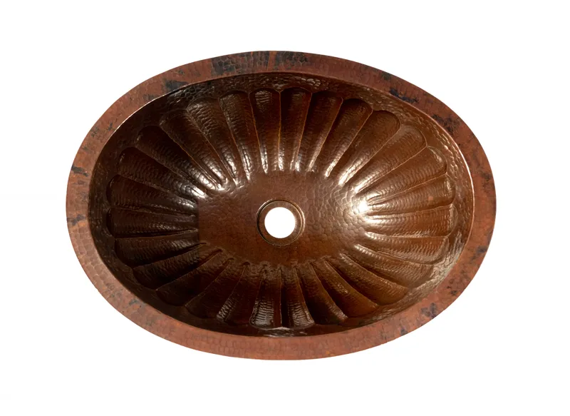 19" oval fine pumpkin copper sink