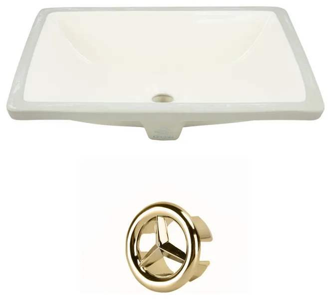 20.75-in. W CSA Rectangle Undermount Sink Set In Biscuit - Gold Hardware
