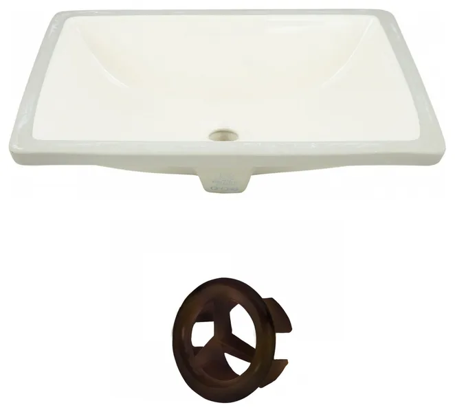 20.75-in. W Undermount Sink Set In Biscuit, Oil Rubbed Bronze Hardware