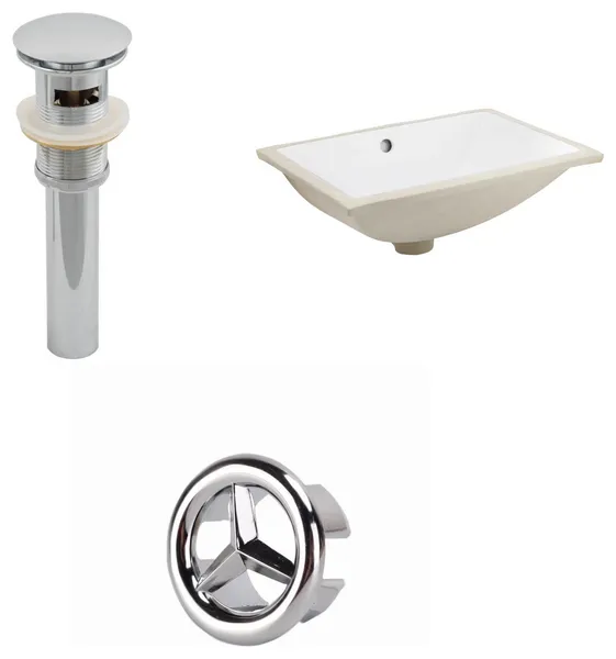 20.75-in. W Undermount Sink Set In White, Chrome Hardware, Overflow Drain Incl.