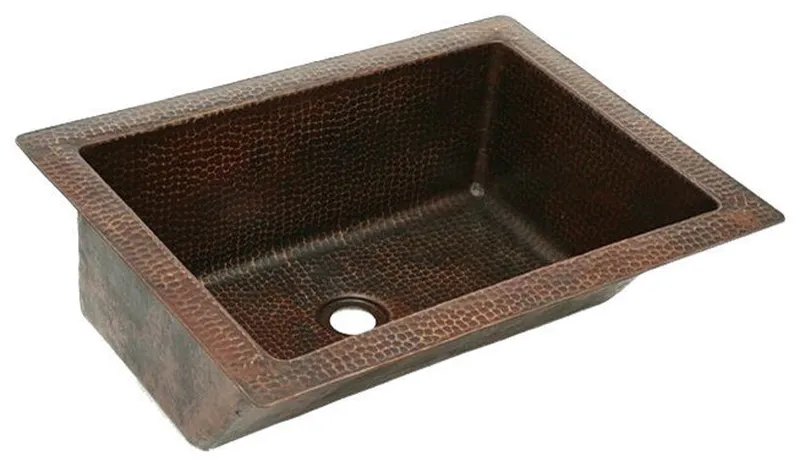20" Angled Wall Copper Bathroom Sink by SoLuna, Rio Grande