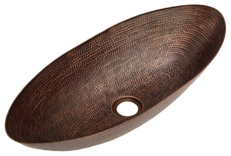 20" Canoe Vessel Copper Bathroom Sink by SoLuna, Rio Grande
