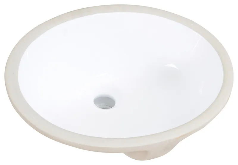 20" Oval White Finish Ceramic Undermount Vanity Sink