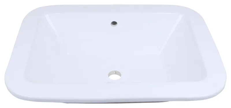21.75-in. W Undermount White Vessel For Wall Mount Wall Mount Drilling