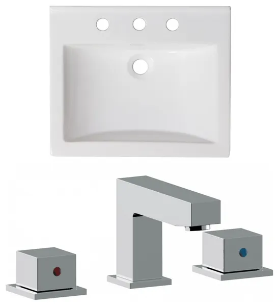 21-in. W 3H8-in. Ceramic Top Set In White Color