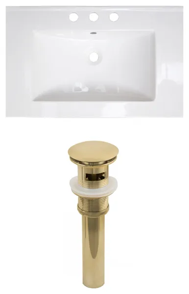 24-in. W 3H4-in. Ceramic Top Set In White Color - Overflow Drain Incl.