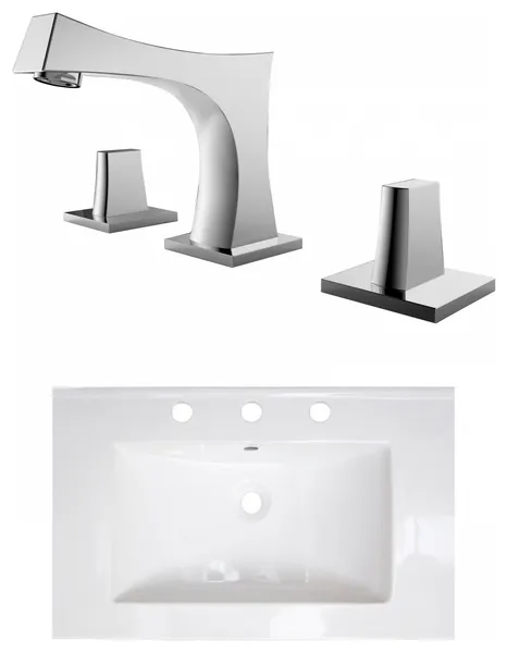 24-in. W 3H8-in. Ceramic Top Set In White Color