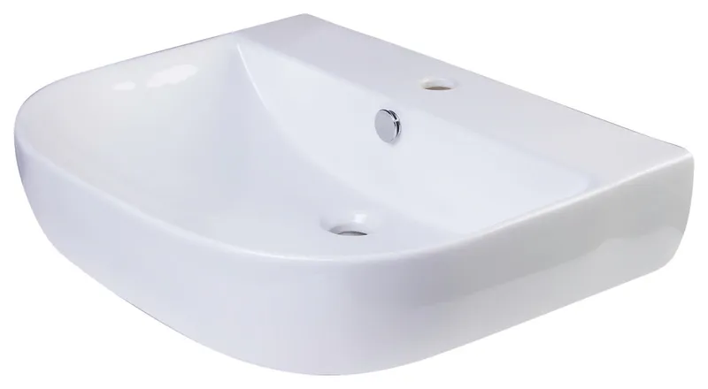 24" White D-Bowl Porcelain Wall Mounted Bath Sink