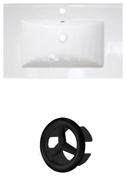 25-in. W 1 Hole Ceramic Top Set In White Color
