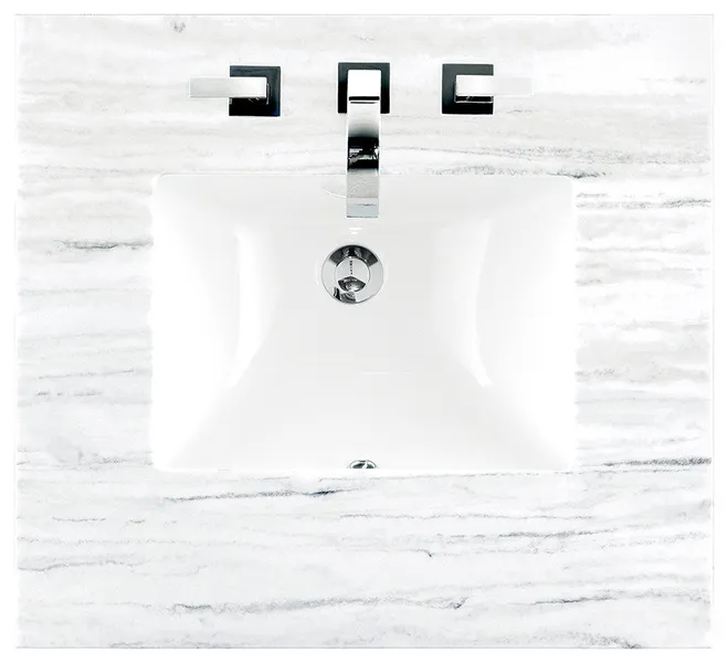 26" Single Top, 3 Cm Arctic Fall Solid Surface W/ Sink