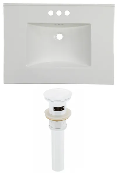 30.75-in. W 3H4-in. Ceramic Top Set In White Color - Overflow Drain Incl.