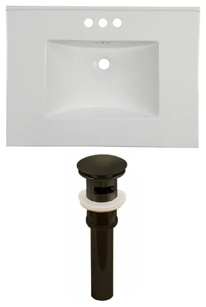 30.75-in. W 3H4-in. Ceramic Top Set In White Color - Overflow Drain Incl.
