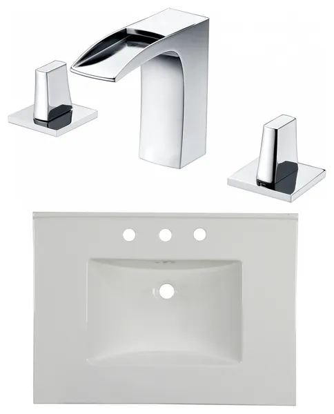 30.75-in. W 3H8-in. Ceramic Top Set In White Color