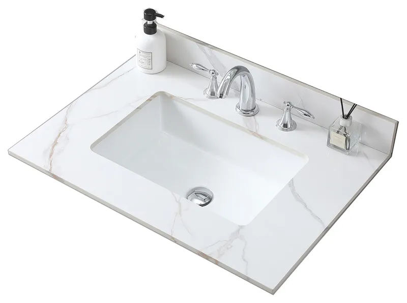 31"/ 37"/ 43" Carrara Gold Engineered Stone Bath Vanity Top, 31"