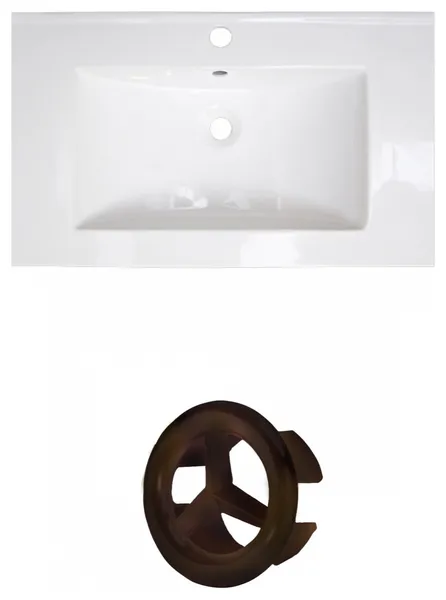 32-in. W 1 Hole Ceramic Top Set In White Color