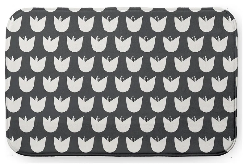 34" x 21" Simple Tulip Design Bathmat, Pepper