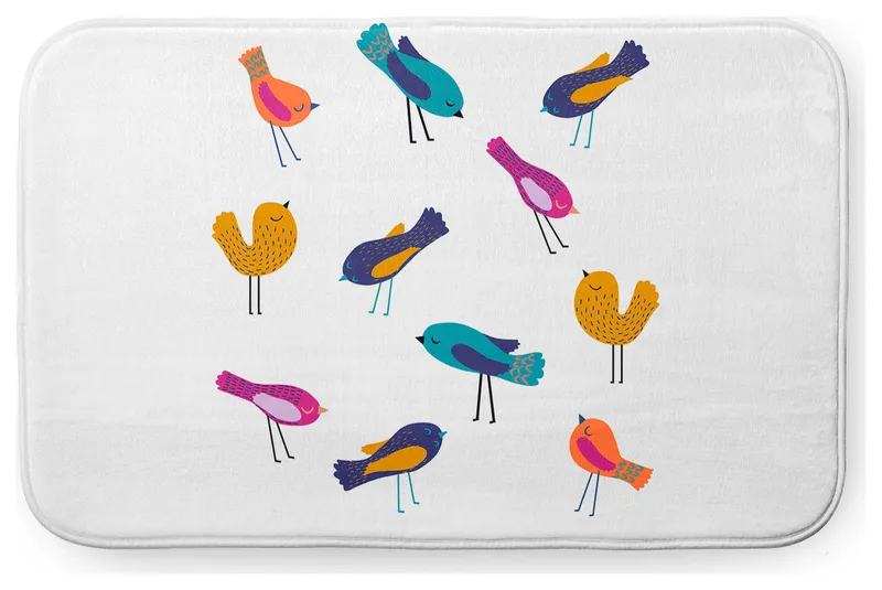 34" x 21" Tweets Bathmat, Teal