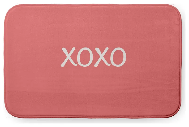 34" x 21" XOXO Bathmat, Coral