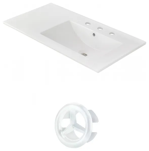 35.5-in. W 3H8-in. Ceramic Top Set In White Color
