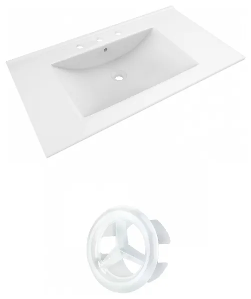 35.5-in. W 3H8-in. Ceramic Top Set In White Color