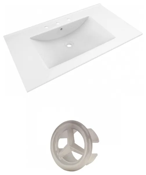 35.5-in. W 3H8-in. Ceramic Top Set In White Color