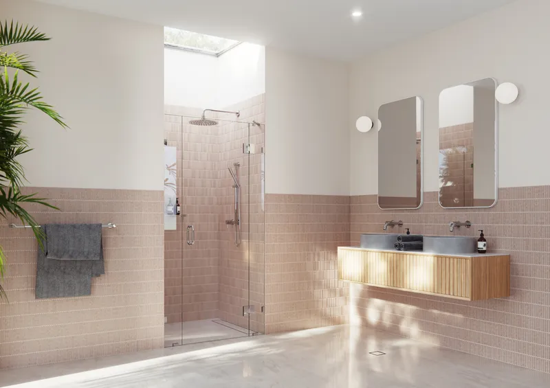 36.25"Wx78"H Frameless 3 Panel Inline Shower Door, Polished Chrome