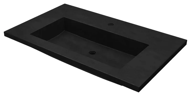 36" Capistrano Vanity Top with Integral Sink, Charcoal, Single Faucet Hole