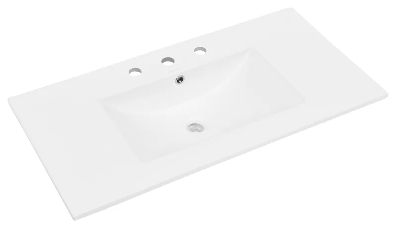 36" Ceramic Vanity Sink Top With 3 Holes