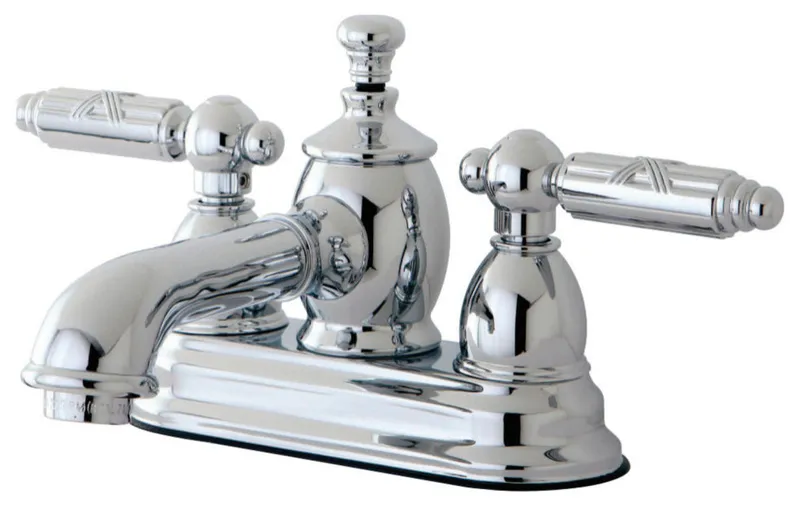 4" Centerset Lavatory Faucet, Heritage Spout, Metal Handle, Polished Chrome