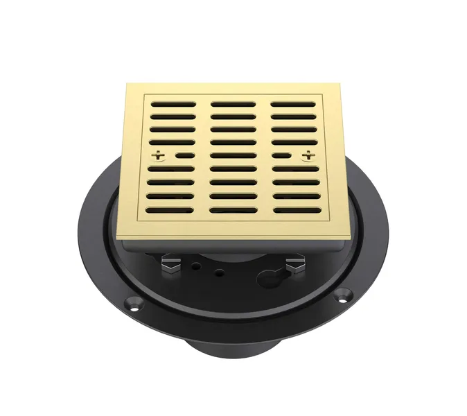 4" Tile-In Shower Drain, Brushed Gold