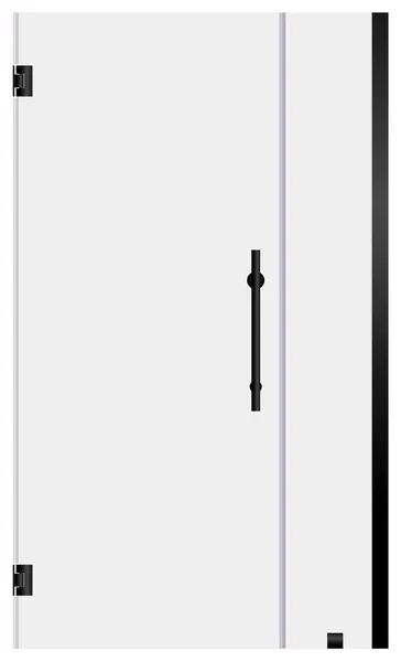 40-41"x72" Pivot Frameless Shower Door ULTRA-E Matte Black by LessCare