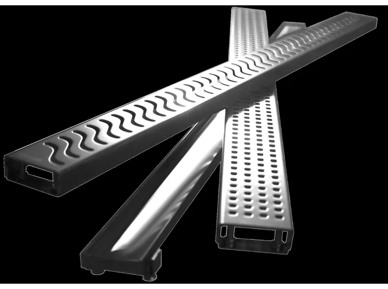 42" Grate 44" Rough Opening Classic Curbless Linear Drain, GRATE & FLANGE
