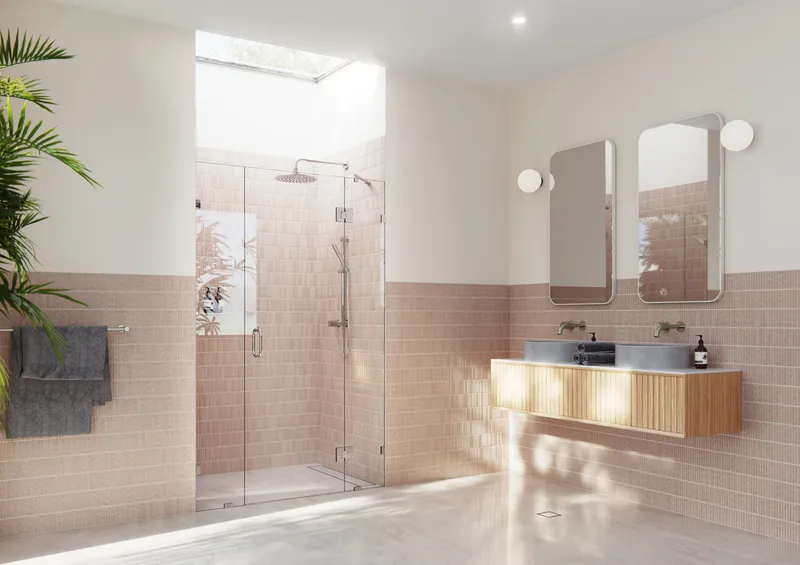 45.25"Wx78"H Frameless 3 Panel Inline Shower Door, Polished Chrome