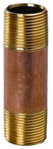 5" Long Brass Nipple Pipe Fitting With 1/8" Nominal Diameter And Npt Ends
