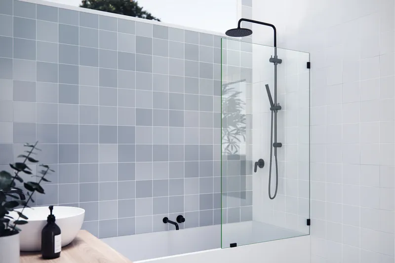 58.25"x33.5" Frameless Shower Bath Fixed Panel, Oil Rubbed Bronze