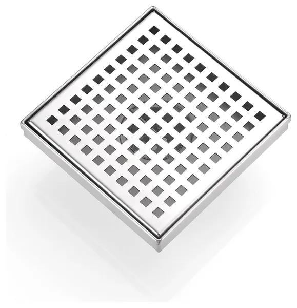 6 Inch 304 Stainless Steel Square Linear Shower Floor Drain in Brushed Nickel