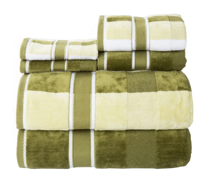 6 Piece Complete Bathroom Towel Set- Green Lavish Home
