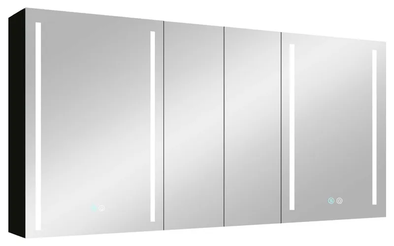 60 in.W x 30 in. H Aluminum Surface Mounted LED Medicine Cabinet with Doors